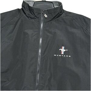 Ford Mustang Men's L Black Soft Shell Jacket Fleece Lined Logo Car Enthusiast
